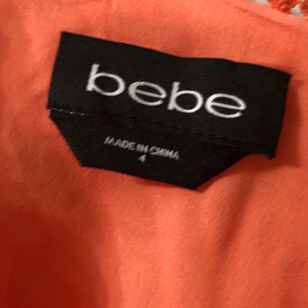 BEBE Coral Orange Jaquard Maxi Dress - Picture 5 of 6